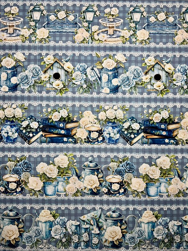 BR252 barrado jeans com rosas