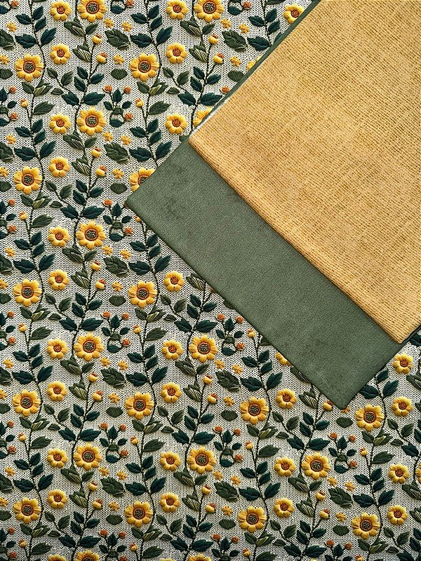 Kit TC132 Tricoline Jardim dourado