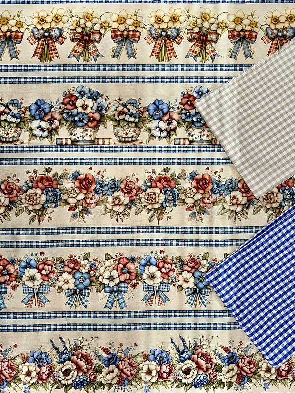 Kit BR288 Barrado caminho das flores azul