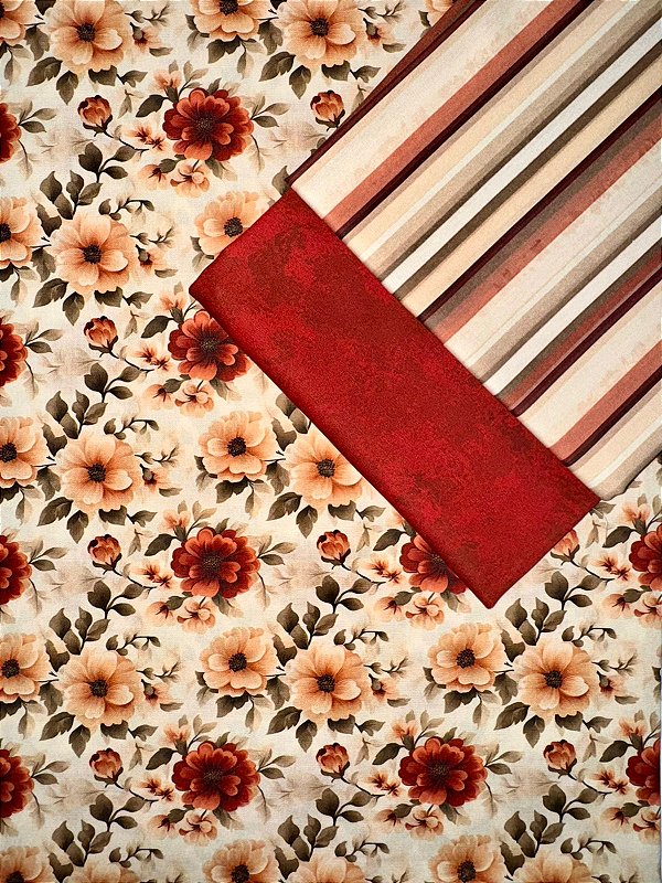 Kit TC152 Tricoline flores de outono