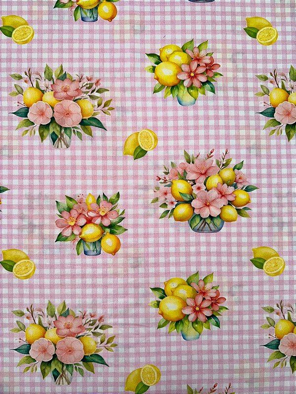 TC155- Tricoline Limão Siciliano Com Flores