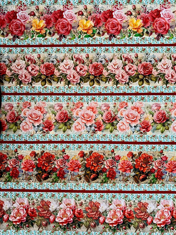 BR327 Barrado Floral Coral