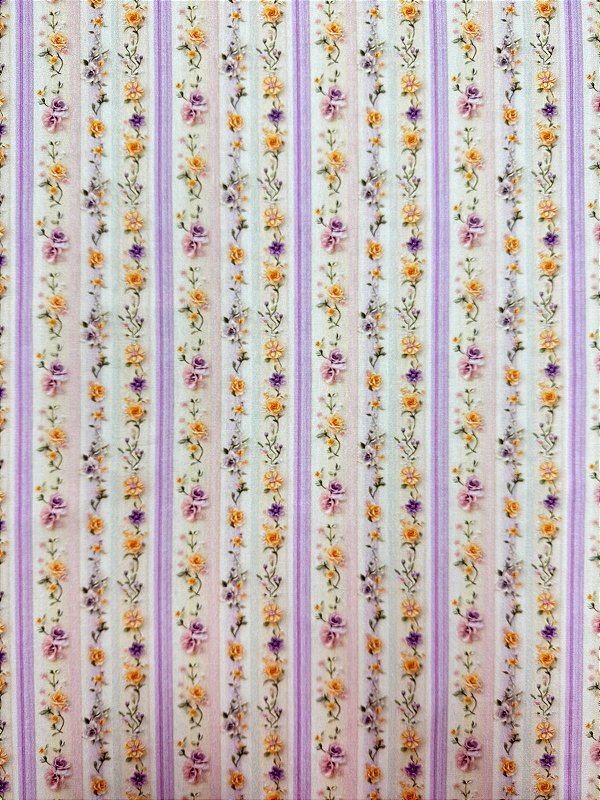 TC163 Tricoline flores do Campo Lilás