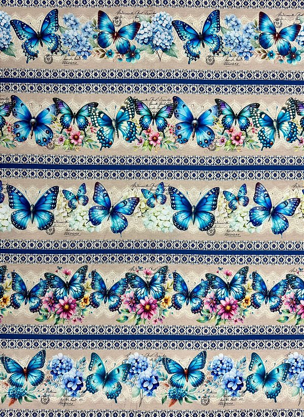 BR335 Barrado Borboletas azul