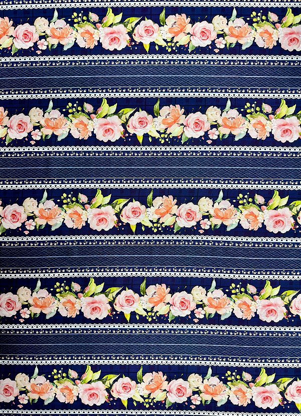 BR339 Barrado Carinho de Pétalas Azul