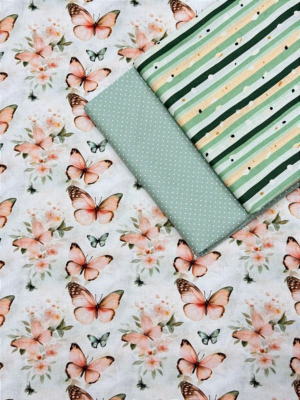 Kit TC175 Tricoline dança das borboletas