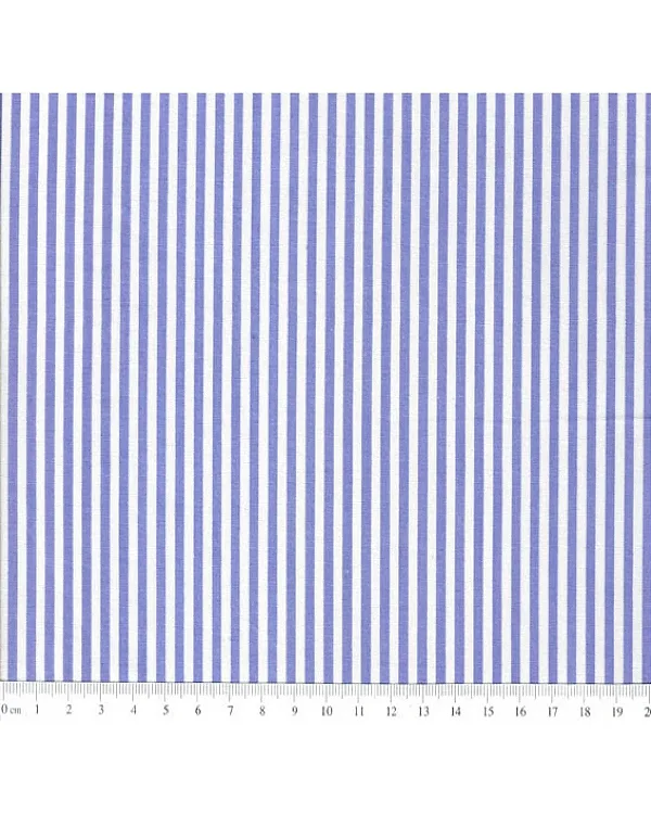 Tricoline Fio Tinto Listrado L227 Azul Royal (1025)