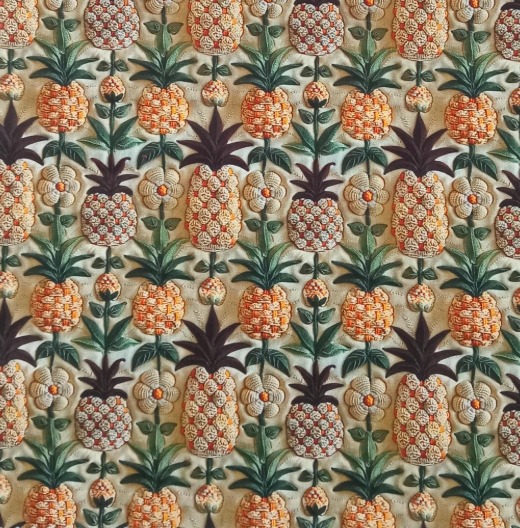 TC179 Tricoline Abacaxi e Flores