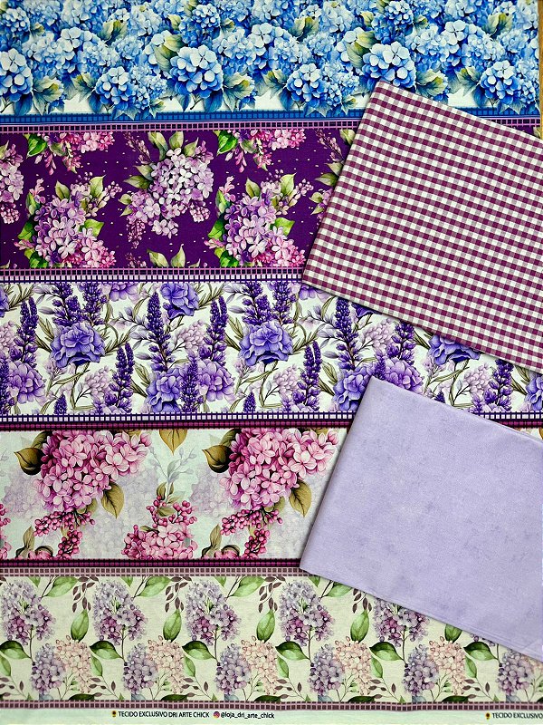 Kit BR351 Barrado Encanto das Hortênsias