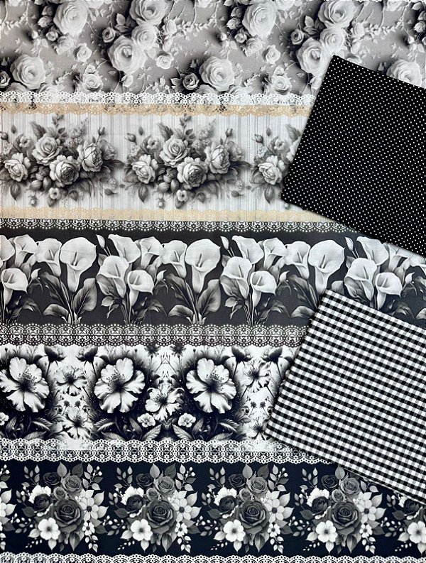 Kit BR350 Barrado Floral Noturno