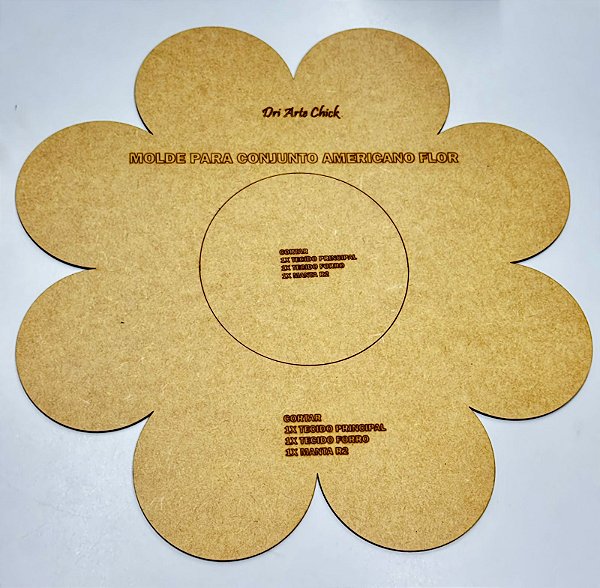 Molde em MDF Americano - Flor