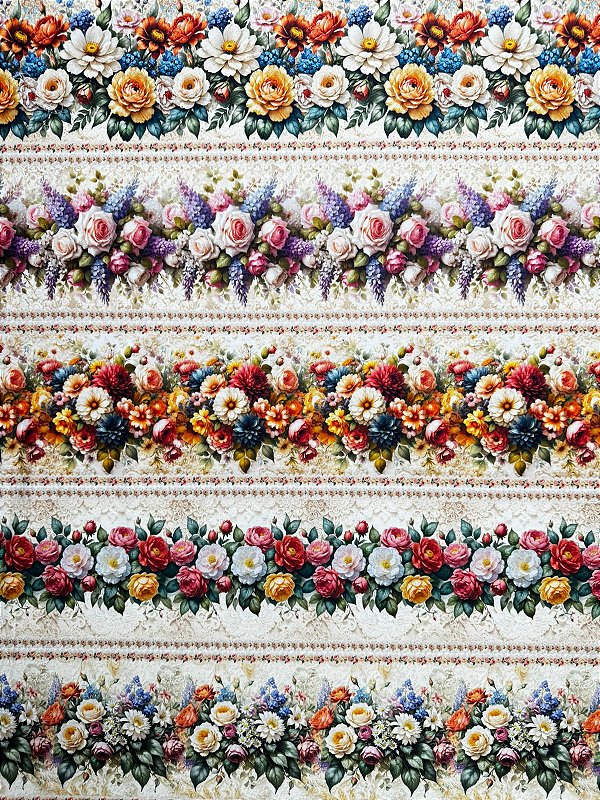 Kit BR366 Barrado Floral Requinte