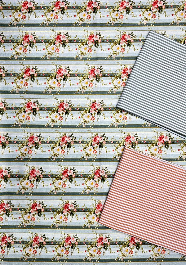 Kit TC184 Floral Buque Listrado