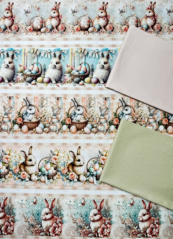 Kit BR367 Barrado Coelhos e Ovos