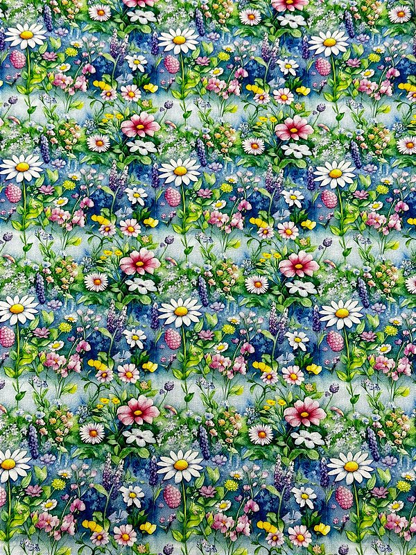 TC187 Tricoline Margaridas no Campo