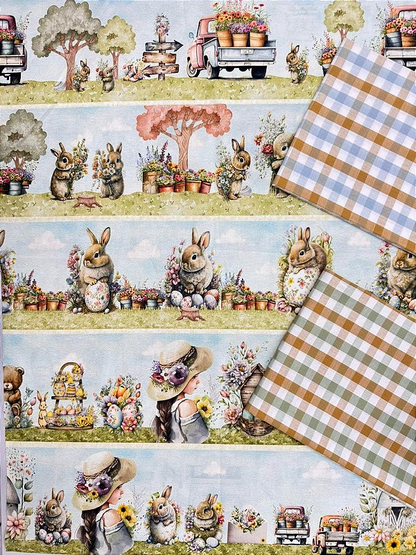 Kit BR088 Barrado Faixa Páscoa Floral