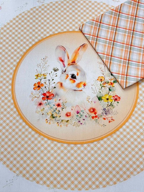 Kit Capa p/ Sousplat Páscoa Xadrez Vichy (3 peças)