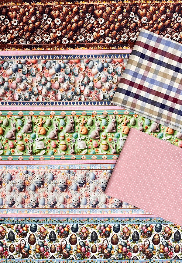 Kit BR372 - Barrado Pascoa Ovos Vintage