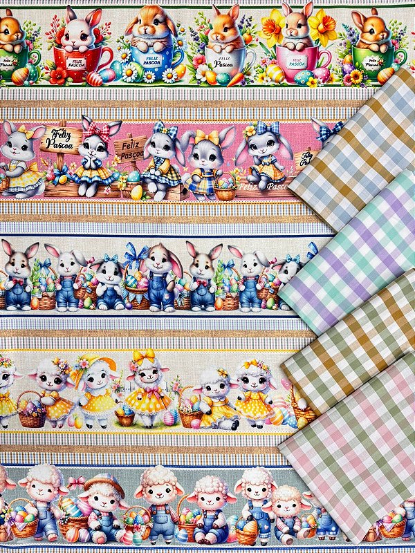 Kit BR371 - Barrado Pascoa Doçuras de Coelhinhos