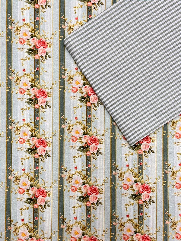 (Kit 2) TC184 Floral Buque Listrado