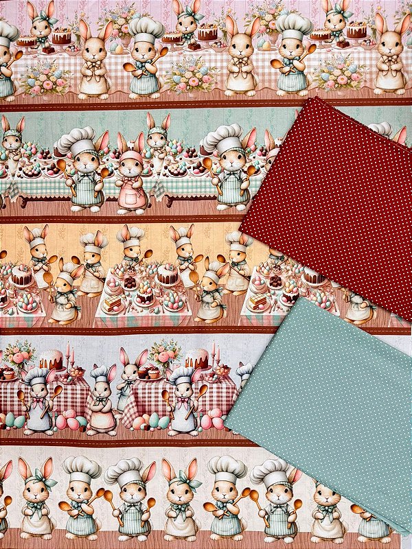 Kit BR391 Barrado Páscoa Coelho Cozinheiro