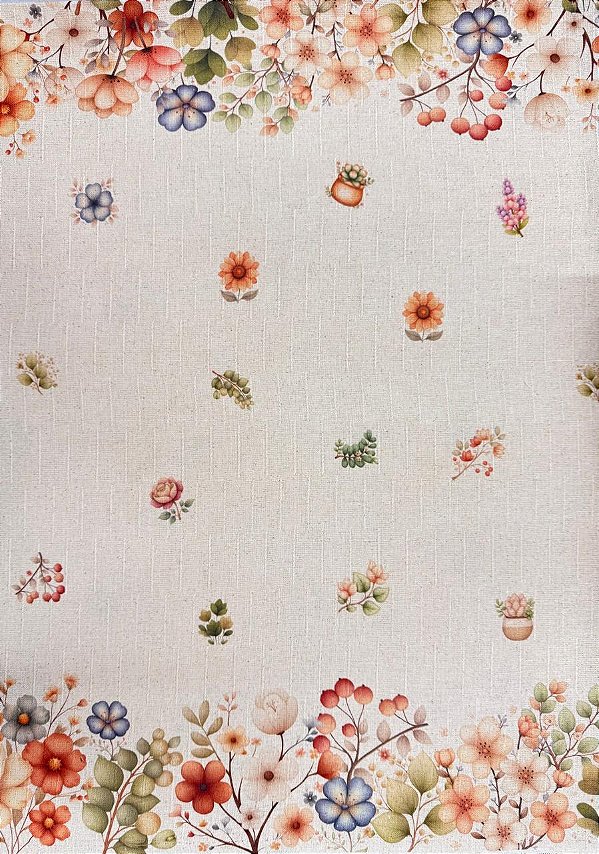 Flamê Estampado - Botânico (1m)