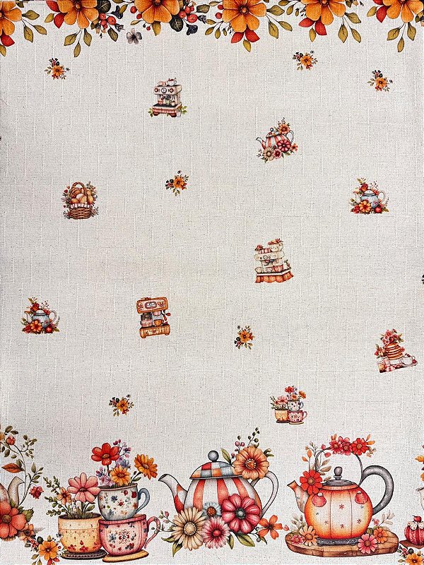 Flamê Estampado - Chá da Tarde (1m)