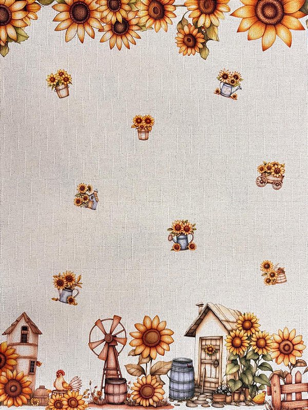 Flamê Estampado - Girassol (1m)
