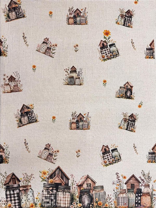 Flamê Estampado - Casinhas (1m)