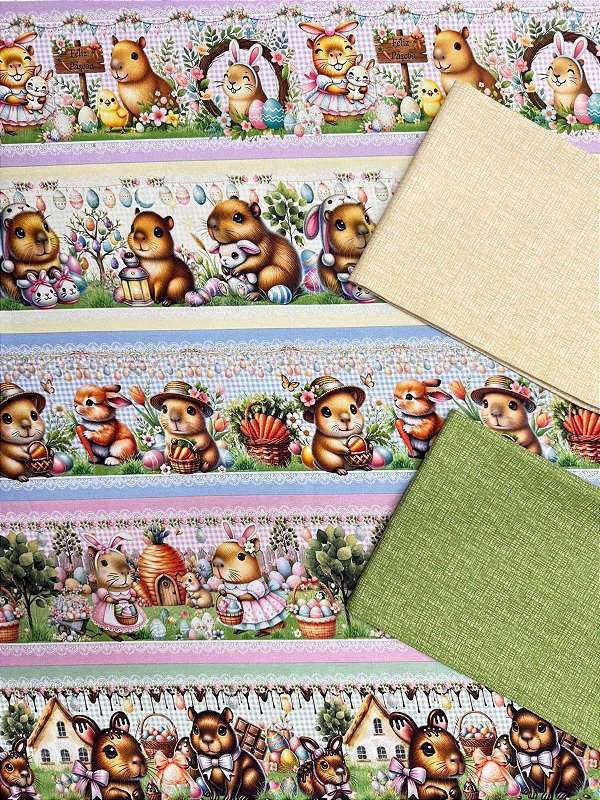 Kit BR392 Barrado Páscoa das Capivaras