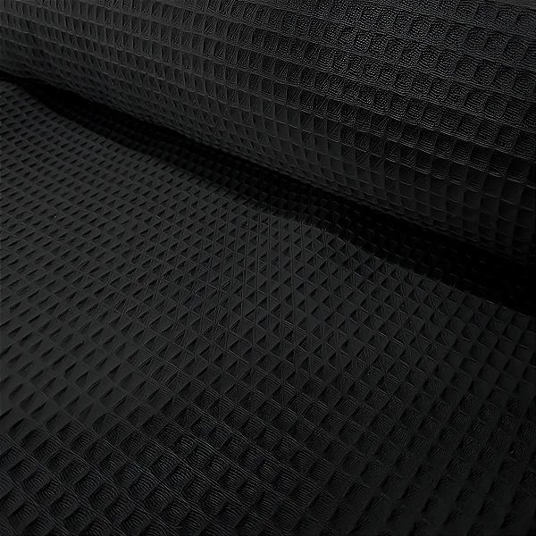 Tecido Favo Algodão - Preto