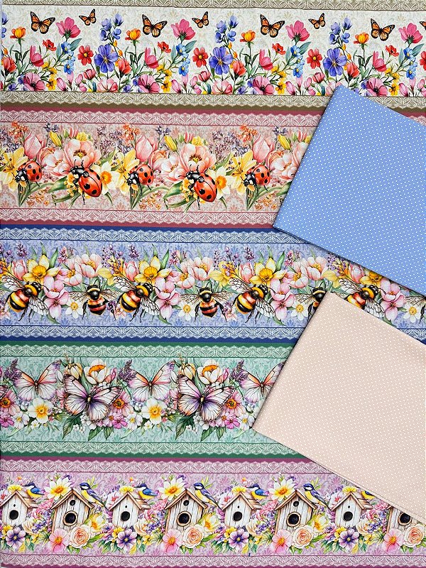 Kit BR411 Barrado Borboletas e Joaninhas