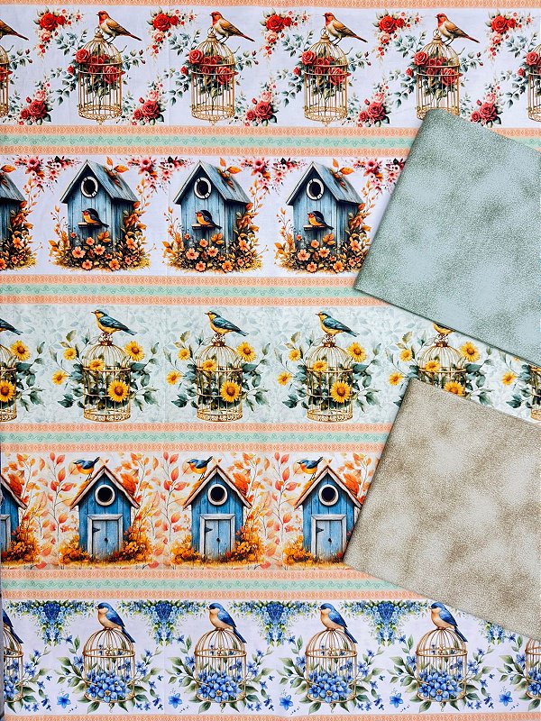 Kit BR414 Barrado Passarinhos do Jardim