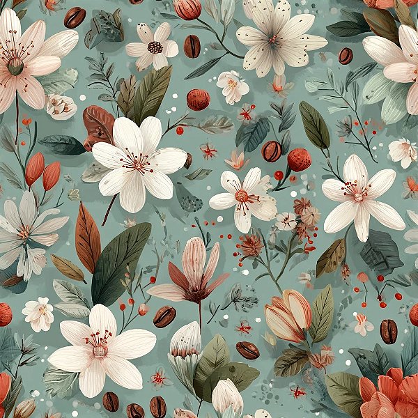 TC223 Tricoline Cafezinho Flores