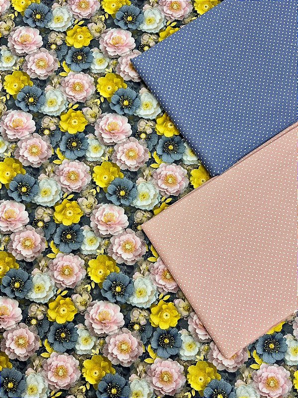 Kit TC227 Floral Fundo Escuro