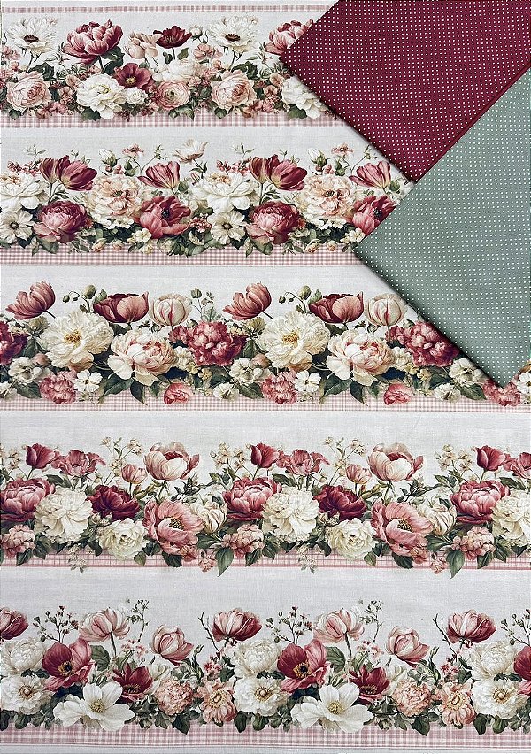 Kit BR423 Barrado Flores Rose