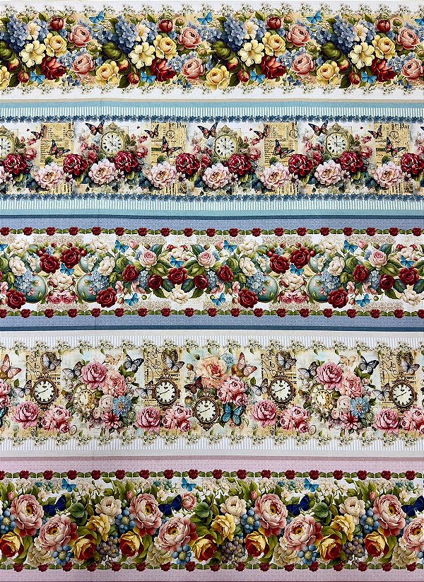 BR425 Barrado Floral Clock Vintage