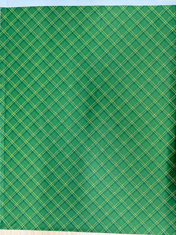 Tecido Tricoline Xadrez de Dezembro Verde