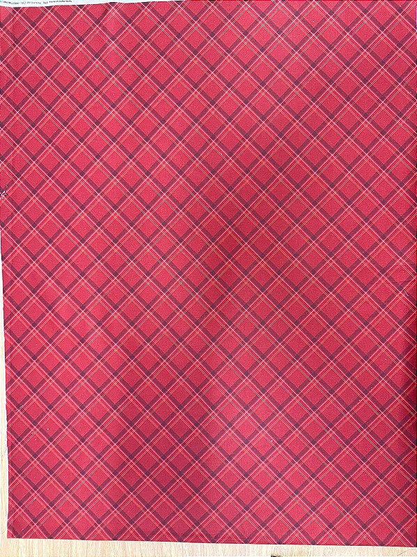 Tecido Tricoline Xadrez de Dezembro Vermelho