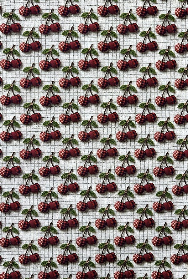 TC267 Tricoline Coleção Frutas Cereja
