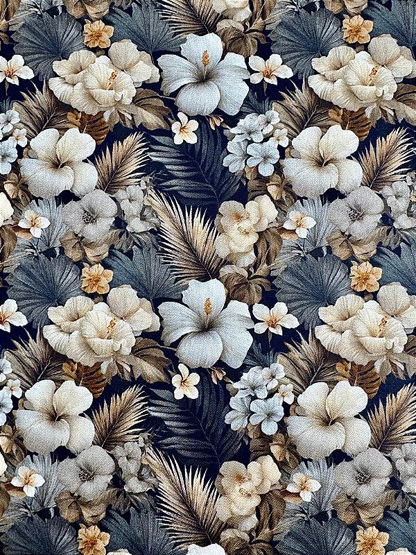 TC274 Tricoline Floral Black