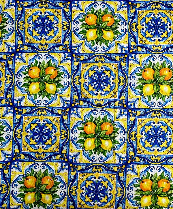 TC289 Tricoline Azulejos e Limões