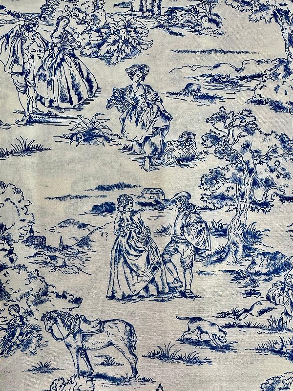 TC290 Tricoline Toile de Jouy Azul