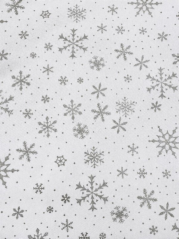 S08 - Toalha Natal - Oxford Branco com Prata