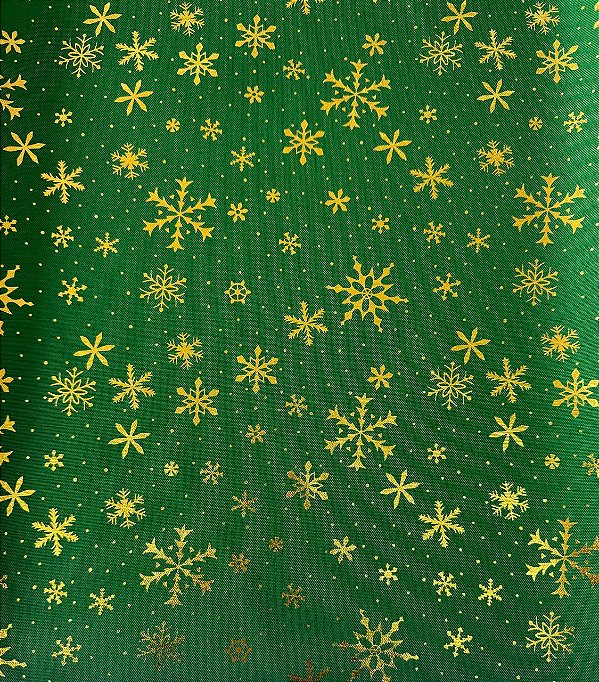 S10 - Toalha Natal - Oxford Verde Escuro com Dourado