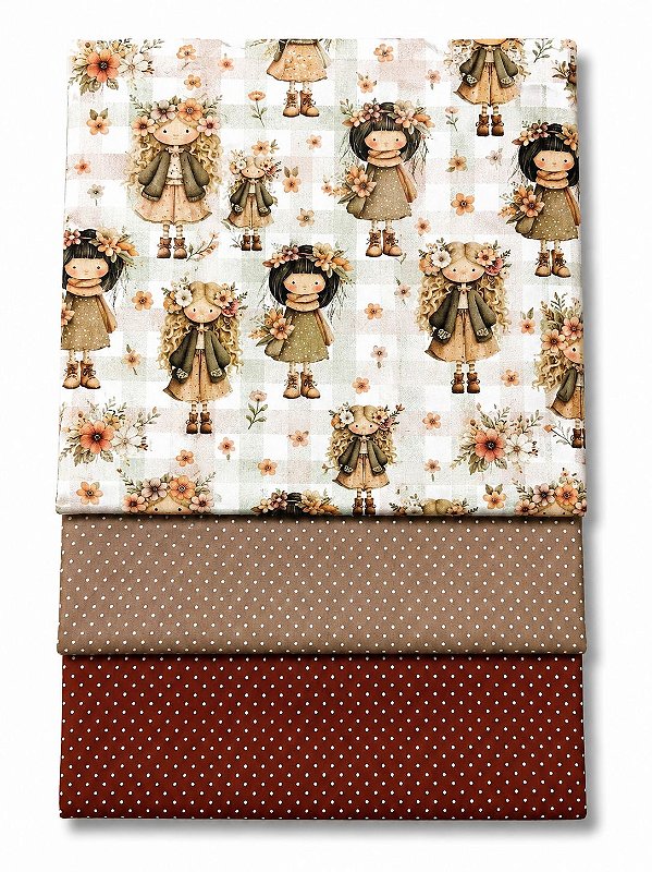 Kit TC322 Tricoline Coleção Cookies Girls - Xadrez Menor