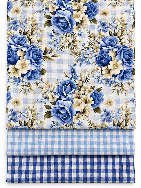 V08 - Kit TC281 Tricoline Bloomy Floral Médio
