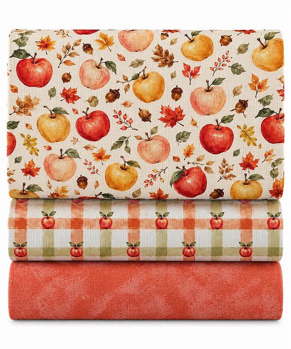 F04 - Kit TC348 - Tricoline Coleção New Apple Maçãs