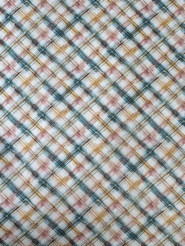 TC377 Tricoline Pastel Flores Tartan