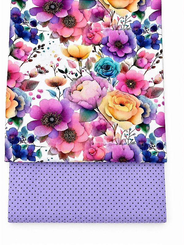 Kit TC364 Tricoline JV Garden Flores Grandes
